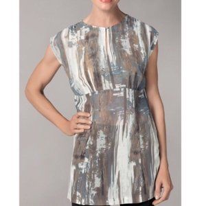 CAbi 651 Painted Watercolor Keyhole Tunic Top